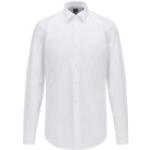 Weiße Unifarbene Langärmelige HUGO BOSS BOSS Kentkragen Hemden mit Kent-Kragen aus Baumwolle für Herren Größe M für den für den Frühling 