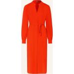 Reduzierte Orange Langärmelige HUGO BOSS BOSS Freizeitkleider aus Viskose für Damen Größe M 