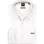 Weiße Langärmelige HUGO BOSS BOSS Button Down Kragen Herrenlangarmhemden aus Baumwolle Größe XXL 