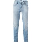 Reduzierte Blaue Bestickte HUGO BOSS BOSS Delaware Slim Fit Jeans aus Baumwolle für Herren Weite 33, Länge 36 