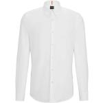 Weiße Casual Langärmelige HUGO BOSS BOSS Herrenlangarmhemden aus Baumwolle Größe S 