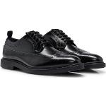 Reduzierte Schwarze Business HUGO BOSS BOSS Black Derby Schuhe mit Schnürsenkel aus Rindsleder für Herren Größe 44 