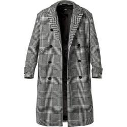 BOSS Herren Mantel Coat, Wolle, schwarz gemustert