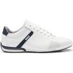 BOSS Herren Saturn Lowp Ledersneakers mit geruchsneutralisierendem Innenfutter Weiß 44 Größe 44
