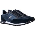 Marineblaue HUGO BOSS BOSS Runde Low Sneaker aus Rindsleder leicht für Herren Größe 43 