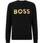 Schwarze Bestickte HUGO BOSS BOSS Herrensweatshirts aus Baumwollmischung Größe S für den für den Herbst 