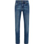Dunkelblaue HUGO BOSS BOSS Delaware Bio Slim Fit Jeans mit Reißverschluss aus Baumwolle für Herren 