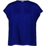 Blaue Unifarbene Casual Kurzärmelige HUGO BOSS BOSS Rundhals-Ausschnitt Festliche Blusen aus Seide Handwäsche für Damen Größe M 
