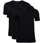 Schwarze Unifarbene Kurzärmelige HUGO BOSS BOSS Rundhals-Ausschnitt Kurzarm-Unterhemden aus Jersey für Herren Größe XXL 3-teilig 