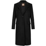 Schwarze Unifarbene Casual HUGO BOSS BOSS Maxi Kapuzenmäntel aus Wolle mit Kapuze für Damen Größe L 
