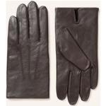 Reduzierte Dunkelbraune Gesteppte HUGO BOSS BOSS Gefütterte Handschuhe aus Leder für Herren Größe 8.5 