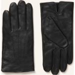 Reduzierte Schwarze HUGO BOSS BOSS Gefütterte Handschuhe Metallic aus Glattleder für Herren Größe 9 für den für den Winter 