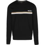 Schwarze Bestickte Langärmelige HUGO BOSS BOSS Herrensweatshirts aus Baumwolle Größe L für den für den Herbst 