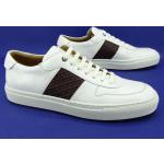 Weiße HUGO BOSS BOSS Mirage Low Sneaker mit Schnürsenkel aus Leder für Herren Größe 42 
