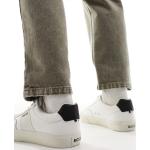 Weiße HUGO BOSS Boss Orange Low Sneaker mit Schnürsenkel aus Leder für Herren Größe 42 