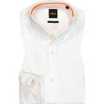 Weiße Langärmelige HUGO BOSS Boss Orange Button Down Kragen Herrenlangarmhemden aus Baumwolle Größe 3 XL 