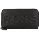 Silberne HUGO BOSS BOSS Black Damenportemonnaies & Damenwallets mit Reißverschluss aus Leder 