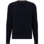 Dunkelblaue Langärmelige HUGO BOSS BOSS Kaschmir-Pullover aus Baumwollmischung für Herren Größe L für den für den Herbst 