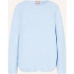 Hellblaue HUGO BOSS BOSS Kaschmir-Pullover aus Baumwollmischung für Damen Größe M 