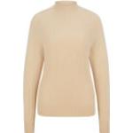 Hellbeige Langärmelige HUGO BOSS BOSS Stehkragen Kaschmir-Pullover für Damen Größe L für den für den Herbst 