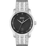 Silberne Wasserdichte HUGO BOSS BOSS Quarz Stahlarmbanduhren mit Analog-Zifferblatt mit Mineralglas-Uhrenglas 