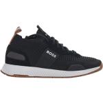 Schwarze HUGO BOSS BOSS Black Slip-on Sneaker ohne Verschluss aus Leder mit Reflektoren für Herren Größe 43 