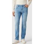 Blaue HUGO BOSS BOSS Maine 5-Pocket Jeans aus Baumwollmischung für Herren Weite 34, Länge 32 