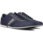 Reduzierte Blaue HUGO BOSS BOSS Saturn Low Sneaker aus Textil für Herren Größe 45 