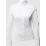 Weiße HUGO BOSS BOSS V-Ausschnitt Festliche Blusen mit Reißverschluss aus Baumwollmischung für Damen Größe L 