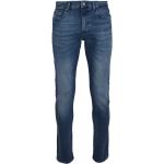 Dunkelblaue HUGO BOSS BOSS Delaware Slim Fit Jeans mit Reißverschluss aus Denim für Herren Größe XXL Weite 34, Länge 30 
