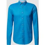 Blaue Unifarbene HUGO BOSS BOSS Kentkragen Hemden mit Kent-Kragen aus Leinen für Herren Größe M 