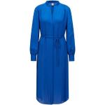 Reduzierte Blaue Unifarbene Casual Langärmelige HUGO BOSS BOSS Midi V-Ausschnitt Midikleider & knielange Kleider für Damen Größe XS für den für den Sommer 