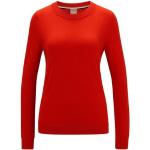 Reduzierte Rote Unifarbene Casual Langärmelige HUGO BOSS BOSS Rundhals-Ausschnitt Strickpullover aus Wolle für Damen Größe S 