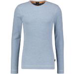 Reduzierte Marineblaue Unifarbene Casual Langärmelige HUGO BOSS BOSS Rundhals-Ausschnitt T-Shirts aus Jersey für Herren Größe XXL 1-teilig 