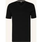 Schwarze HUGO BOSS BOSS V-Ausschnitt T-Shirts aus Baumwolle für Herren Übergrößen 