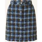 Hellblaue HUGO BOSS BOSS Mini Röcke mit Knopfleiste aus Tweed für Damen Größe M 