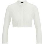 Weiße Langärmelige HUGO BOSS BOSS Trachtenblusen aus Baumwollmischung für Damen Größe XS 