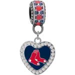 Boston Red Sox Kristallherzanhänger Kompatibel Mit Pandora Style Armbändern. Kann Auch Als Halskette Getragen Werden | Inkl