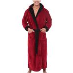 Rote Sexy Bademäntel kurz mit Reißverschluss aus Frottee mit Kapuze für Damen Größe L für den für den Winter 