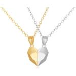 BOTRIBAS Collier-Set »Magnetische Halskette Paare Puzzle Liebe Herz Halskette« (Set), Trennbare, Gold und Silber