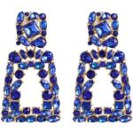 Blaue Quadratische Ohrhänger aus Kristall für Damen 