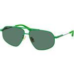 Grüne BOTTEGA VENETA Quadratische Metallsonnenbrillen für Herren 