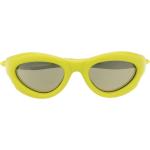 Reduzierte Neongrüne BOTTEGA VENETA Ovale Herrensonnenbrillen aus Acetat 