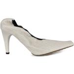 Reduzierte Weiße BOTTEGA VENETA Karree High Heels & Stiletto-Pumps aus Kalbsleder für Damen Größe 38 