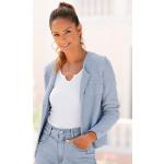 Blaue LASCANA Mini Kurzjacken & Cropped-Jackets aus Bouclé für Damen Größe M für den für den Sommer 