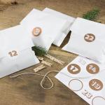 Weiße Moderne Bow & Hummingbird Nachhaltige Adventskalender zum Befüllen metallic aus Papier für Herren 
