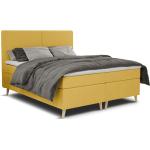 Gelbe Nachhaltige Bio Betten mit Bettkasten mit Ornament-Motiv mit Stauraum 140x200 