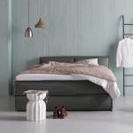 Anthrazitfarbene KINX Betten mit Matratze aus Stoff 140x220 