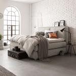 Beige KINX Betten mit Matratze aus Stoff 140x220 