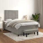 Hellgraue Betten mit Matratze aus Stoff Taschenfederkern 120x200 